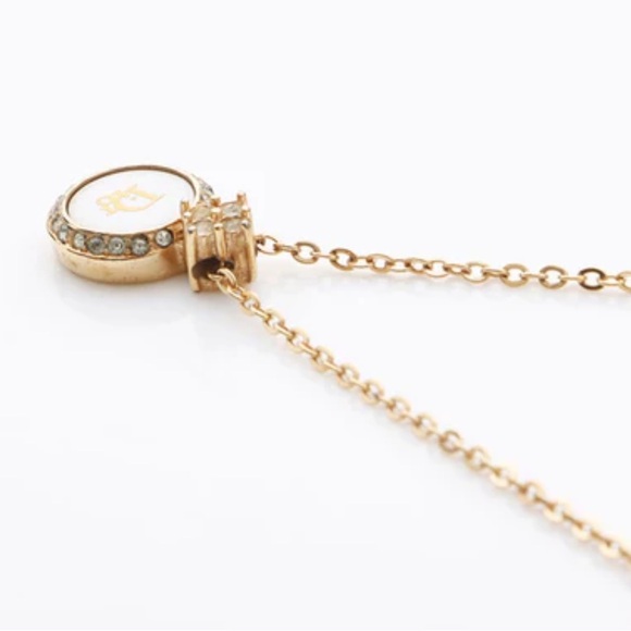 Vintage Dior Necklace circle crystal white pendant Dior necklace - Picture 3 of 8